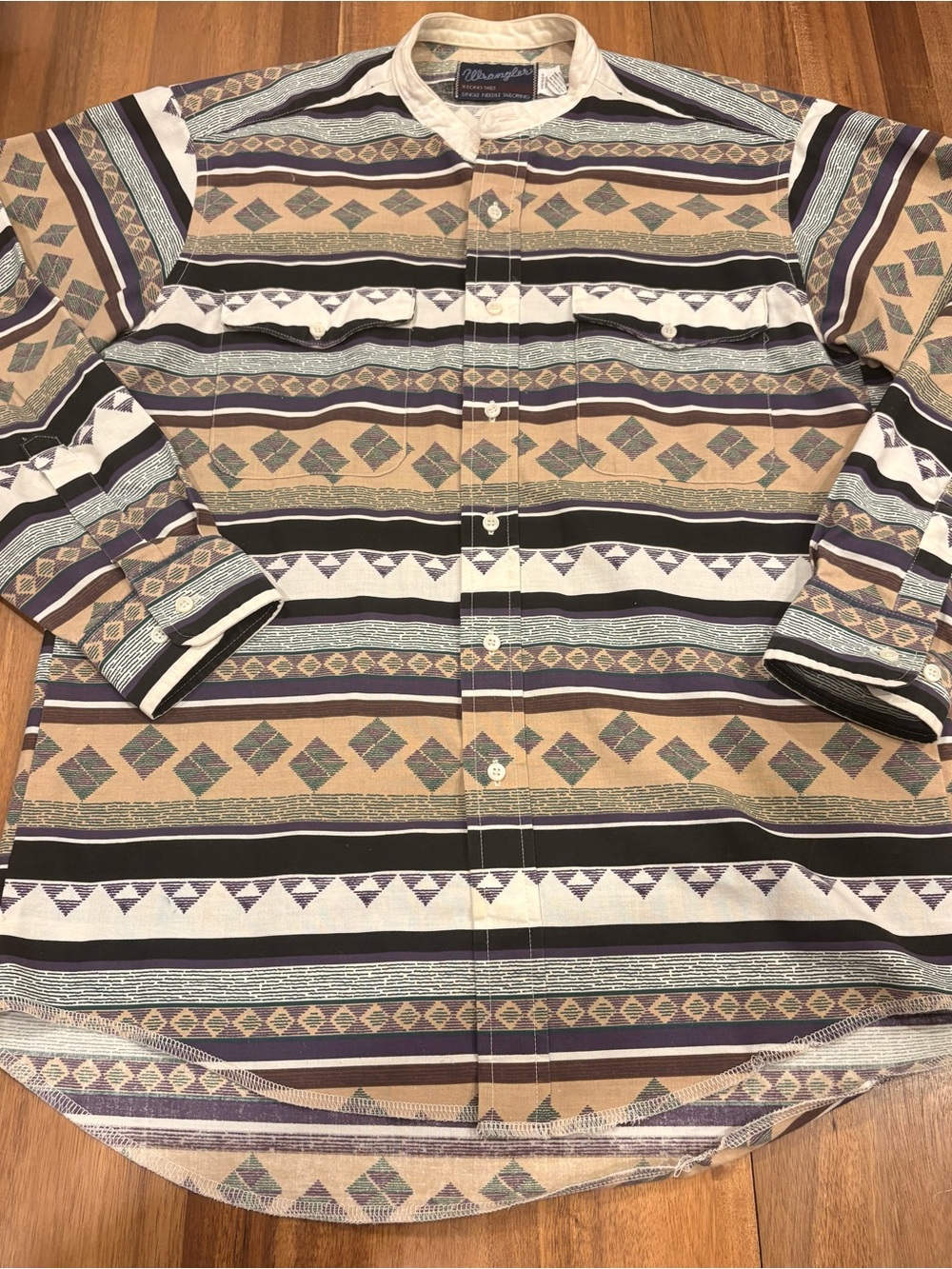 Vintage 90s Wrangler Southwestern Aztec Western Shirt Large